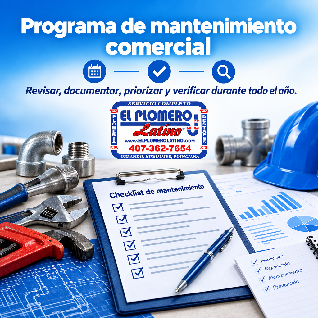 Ciclo visual de mantenimiento preventivo para sistemas de plomería comercial