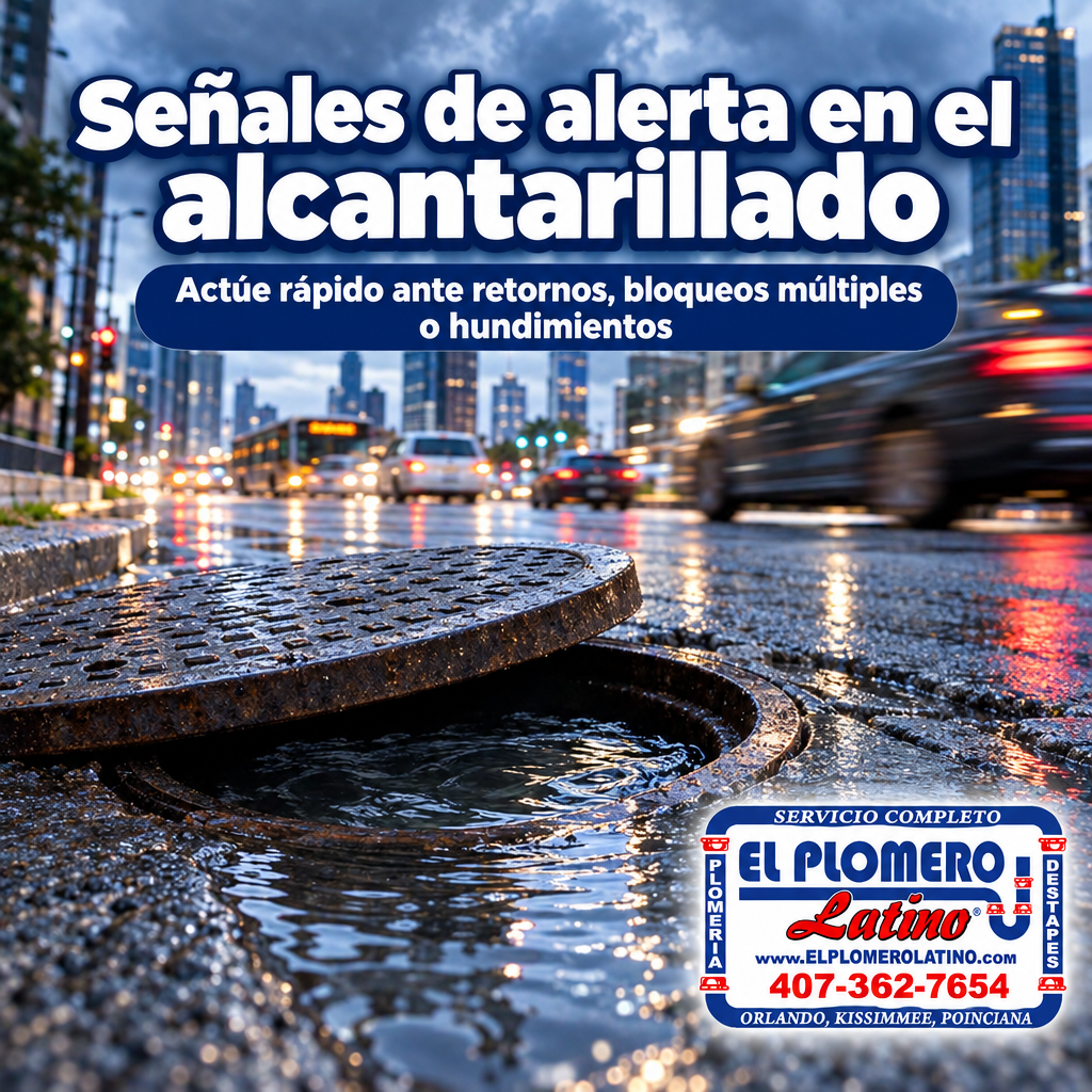 Gráfico de alerta con señales que indican la necesidad de reparar una línea de alcantarillado