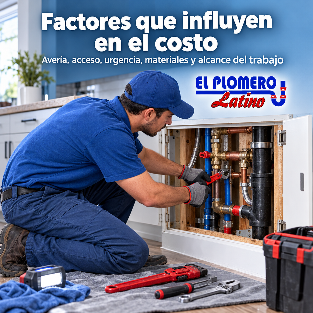 Gráfico de factores que influyen en el costo de un servicio de plomería residencial