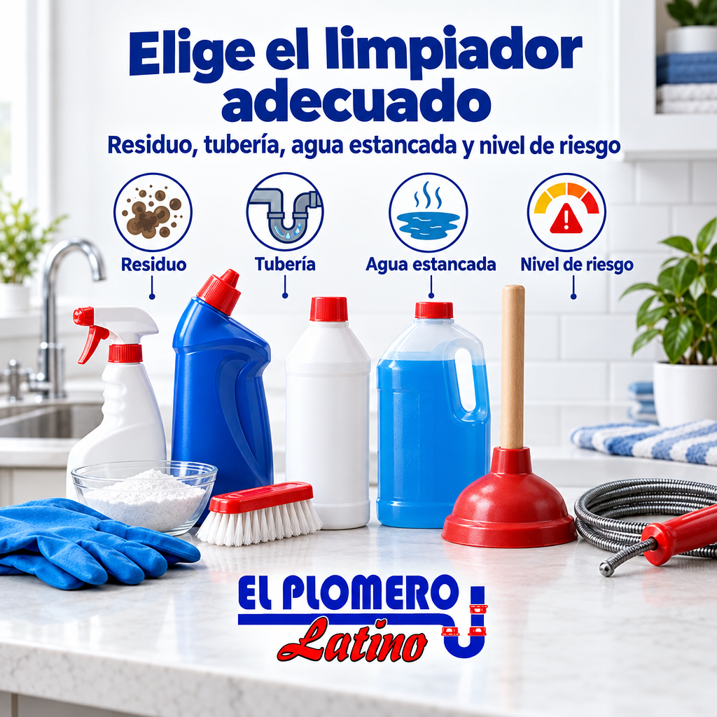 Comparación visual de criterios para elegir o evitar un limpiador de desagüe